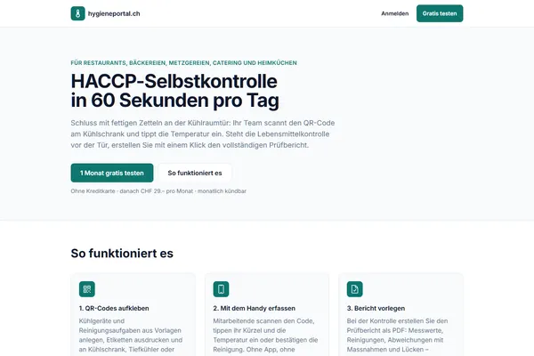 Start page of hygieneportal.ch